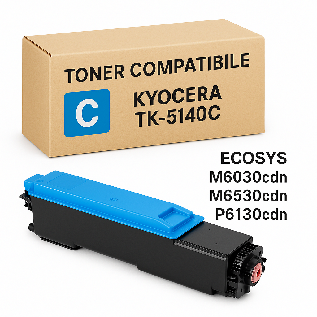 Toner Compatibile Kyocera TK-5140C Ciano per stampante Ecosys M6030cdn, M6530cdn, P6130cdn – Alta Qualità a Prezzo Vantaggioso