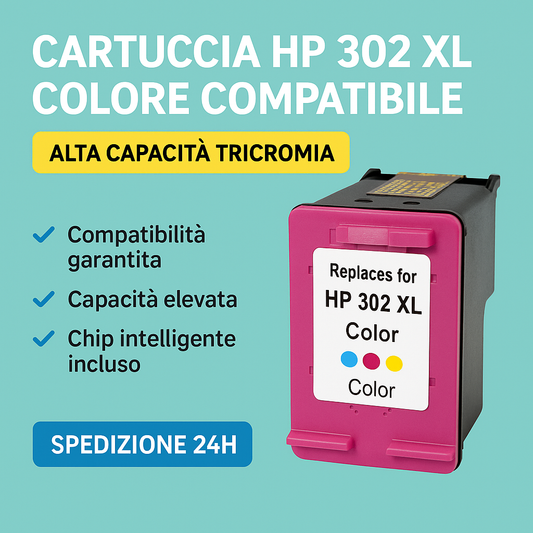 Cartuccia HP 302 XL compatibile a colori ad alta capacità