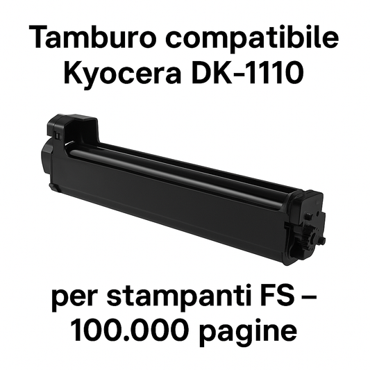 Tamburo nero compatibile con durata di 100.000 pagine per stampanti Kyocera FS-1040, FS-1060DN, FS-1025MFP, FS-1125MFP